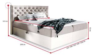 Manželská postel HAZEL 2 + topper, 120x200, nordic teak/faro 7