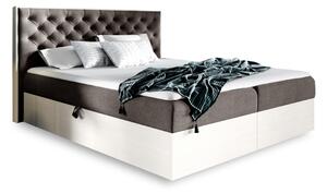 Manželská postel WOODE 3 + topper, 160x200, nordic teak/faro 5
