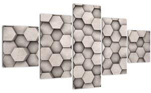 Obraz - Hexagony v betonovém designu (125x70 cm)
