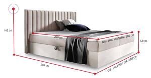 Manželská postel ELIE 2 + topper, 120x200, nordic teak/faro 20