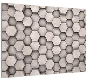 Obraz - Hexagony v betonovém designu (70x50 cm)