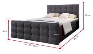Čalouněná postel boxspring AMON + topper, 160x200, Cosmic 160