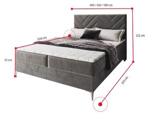 Čalouněná postel boxspring ROKIS + topper, 140x200, malmo 79