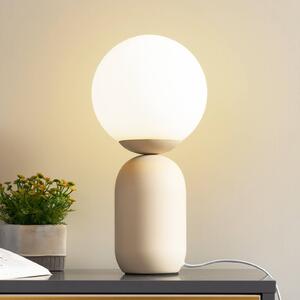 Stolní lampa Lindby Lennes, béžová, sklo, Ø 20 cm