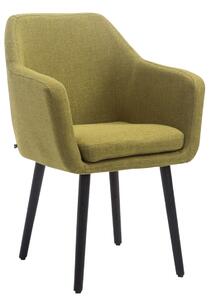 Jídelní židle Utrecht látka, nohy černé - Zelená