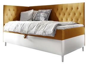 Čalouněná postel FILIP 3 + topper, 90x200, fresh 37, levá