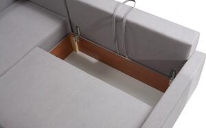 Gibmeble rohová sedačka OVIEDO + barevné provedení: šedá, dekor dřeva: dub san remo tmavý