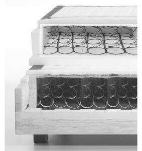BOXSPRINGOVÁ POSTEL, 180/200 cm, textil, bílá, světle šedá Voleo - Postele boxspring