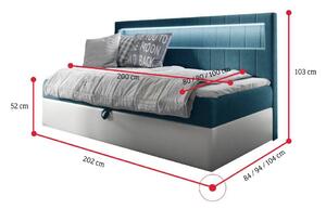 Čalouněná postel ELIZA + topper, 80x200, fresh 14