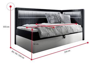 Čalouněná postel ELIZA 2 + topper, 80x200, fresh 34, pravá