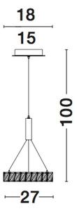 Nova Luce Závěsné svítidlo CORONA chromovaný hliník akryl a křišťál LED 12W 3000K