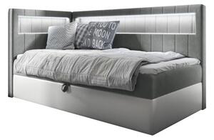 Čalouněná postel ELIZA 2 + topper, 100x200, fresh 14, levá