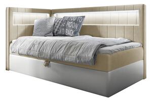 Čalouněná postel ELIZA 2 + topper, 80x200, fresh 1, levá