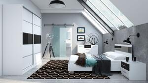 ArtStol Manželská postel Dubaj Barva: Bílá / černý lesk