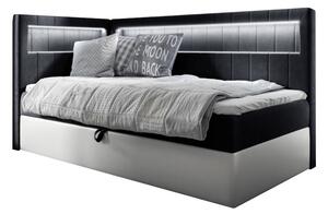Čalouněná postel GOLD 3 + topper, 80x200, fresh 17, levá