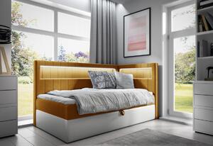 Čalouněná postel GOLD 3 + topper, 80x200, fresh 1, pravá