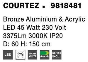 Nova Luce Závěsné svítidlo COURTEZ Bronzový hliník a akryl LED 45W 3000K