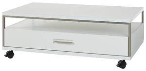 KONFERENČNÍ STOLEK, barvy stříbra, bílá, kov, kompozitní dřevo, 115/70/40 cm Livetastic - Konferenční stolky, Online Only