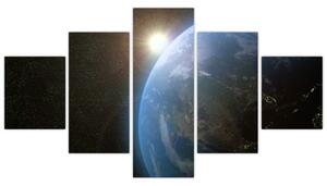 Obraz země z vesmíru (125x70 cm)