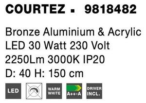Nova Luce Závěsné svítidlo COURTEZ Bronzový hliník a akryl LED 30W 3000K
