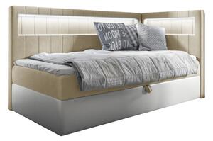 Čalouněná postel GOLD 3 + topper, 90x200, fresh 1, pravá