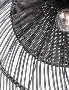 Nova Luce Závěsné svítidlo DESTIN železo a ratan, šedá barva E27 1x12W