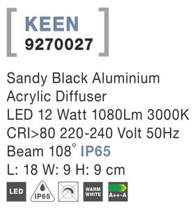Venkovní LED svítidlo Keen 18 černá