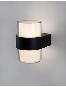 Nova Luce Venkovní nástěnné svítidlo DARF černý hliník ABS difuzor LED 2x5W 3000K 115st. IP65