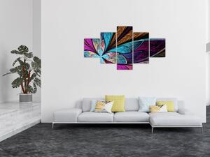Obraz - Abstrakce, květina (125x70 cm)