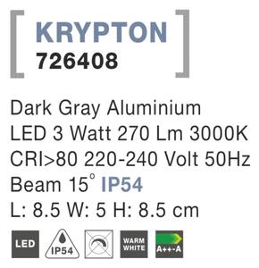 Venkovní LED svítidlo Krypton B 85 Tmavě šedé