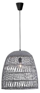 Nova Luce Závěsné svítidlo DESTIN železo a ratan, šedá barva E27 1x12W