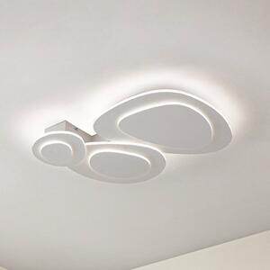 Lindby LED stropní svítidlo Delar, 60 x cm, stmívatelné, stmívatelný, Bílá / opál, Obývací pokoj / jídelna, Plast, Moderní