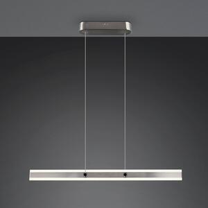 Trio Lighting Závěsné LED světlo Arcola, niklová barva, délka 115 cm 2-flg., stmívatelný, Hliník / šedá / zinek, Obývací pokoj / jídelna, kov, Moderní