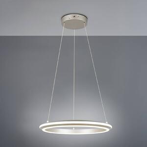 Trio Lighting LED závěsné světlo Amador, Ø 45 cm, niklová barva, kov,, stmívatelný, Hliník / šedá / zinek, Obývací pokoj / jídelna, kov, Moderní