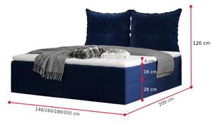 Čalouněná postel OSMA, 140x200, opera steel