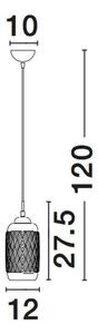 Nova Luce Závěsné svítidlo DEVON čiré sklo hnědá kovová základna hnědý kabel E14 1x5W