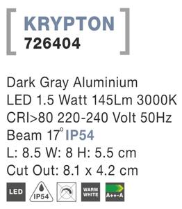 Venkovní LED svítidlo Krypton A 85 Tmavě šedé