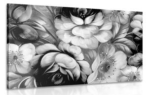 Obraz impresionistický svět květin v černobílém provedení Varianta: 120x80