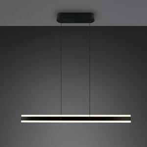Trio Lighting Závěsné LED světlo Arcola, černá, délka 115 cm, 2 žárovky., stmívatelný, Černá, Obývací pokoj / jídelna, kov, Moderní