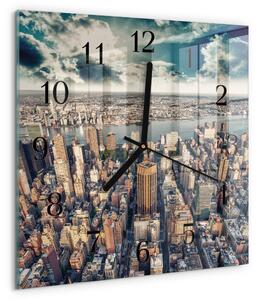 Skleněné hodiny na stěnu New York zskc-30x30-00177043