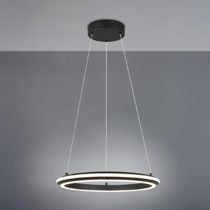 Trio Lighting Závěsné světlo LED Amador, Ø 45 cm, matná černá, kov,, stmívatelný, Černá, Obývací pokoj / jídelna, kov, Moderní