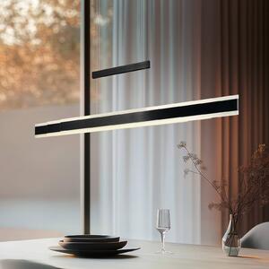 Trio Lighting Závěsné světlo Arcola černá, délka 152 cm, dotykový stmívač,, stmívatelný, Černá, Obývací pokoj / jídelna, kov, Moderní