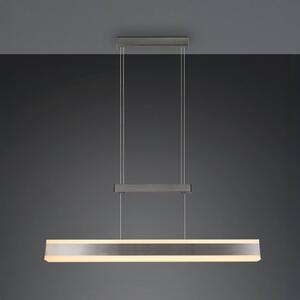 Trio Lighting Závěsné světlo LED Arcola, niklová barva, 152 cm, dotykový stmívač, stmívatelný, Hliník / šedá / zinek, Obývací pokoj / jídelna, kov, Moderní