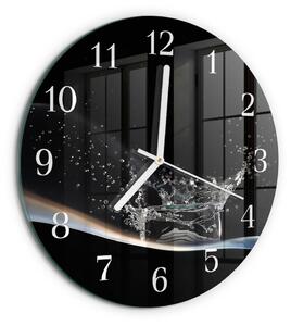 Skleněné hodiny na stěnu Voda zsob-fi30-00057686