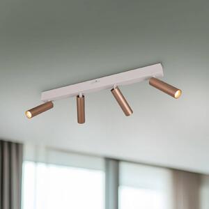Trio Lighting LED stropní bodové světlo Ambala, délka 65 cm, šedá/hnědá, 4-křídlový., stmívatelný, Hliník / šedá / zinek, Obývací pokoj / jídelna, kov, Moderní