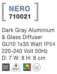 Venkovní zahradní svítidlo Nero B 7 Tmavě šedé