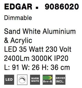 Nova Luce Stropní svítidlo EDGAR stmívatelné bílá hliník a akryl LED 35W 3000K stmívatelné
