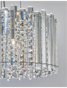 Nova Luce Závěsné svítidlo ELEMENT chromovaný hliník sklo a K9 křišťál G9 5x5W