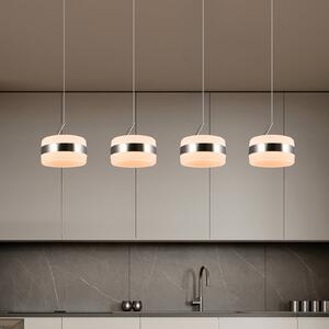 Trio Lighting Závěsné LED světlo Dios, niklová barva, délka 85 cm, 4 svítidla., stmívatelný, Hliník / šedá / zinek, Obývací pokoj / jídelna, kov, Moderní