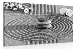 Obraz japonská zahrada s Feng Shui prvky v černobílém provedení Varianta: 90x60